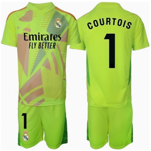 Fotballdrakt Barn Real Madrid Thibaut Courtois #1 Keeper Tredjedraktsett 2024-25 Kortermet (+ Korte bukser)